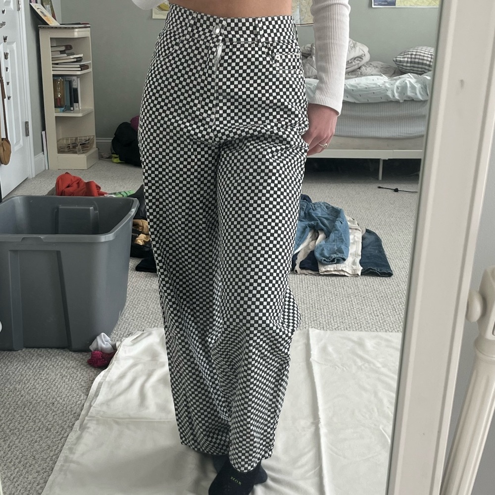 Checkered flair pants